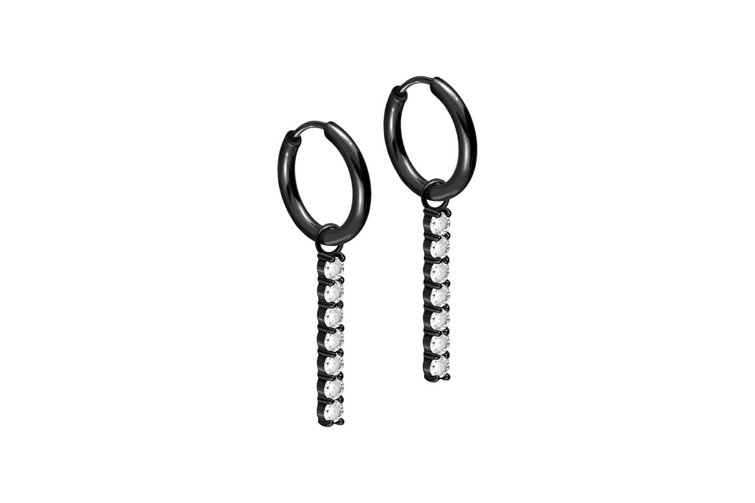 Chirurgenstahl Ohrclicker Creolen KRISTALLBALKEN von Piercingline